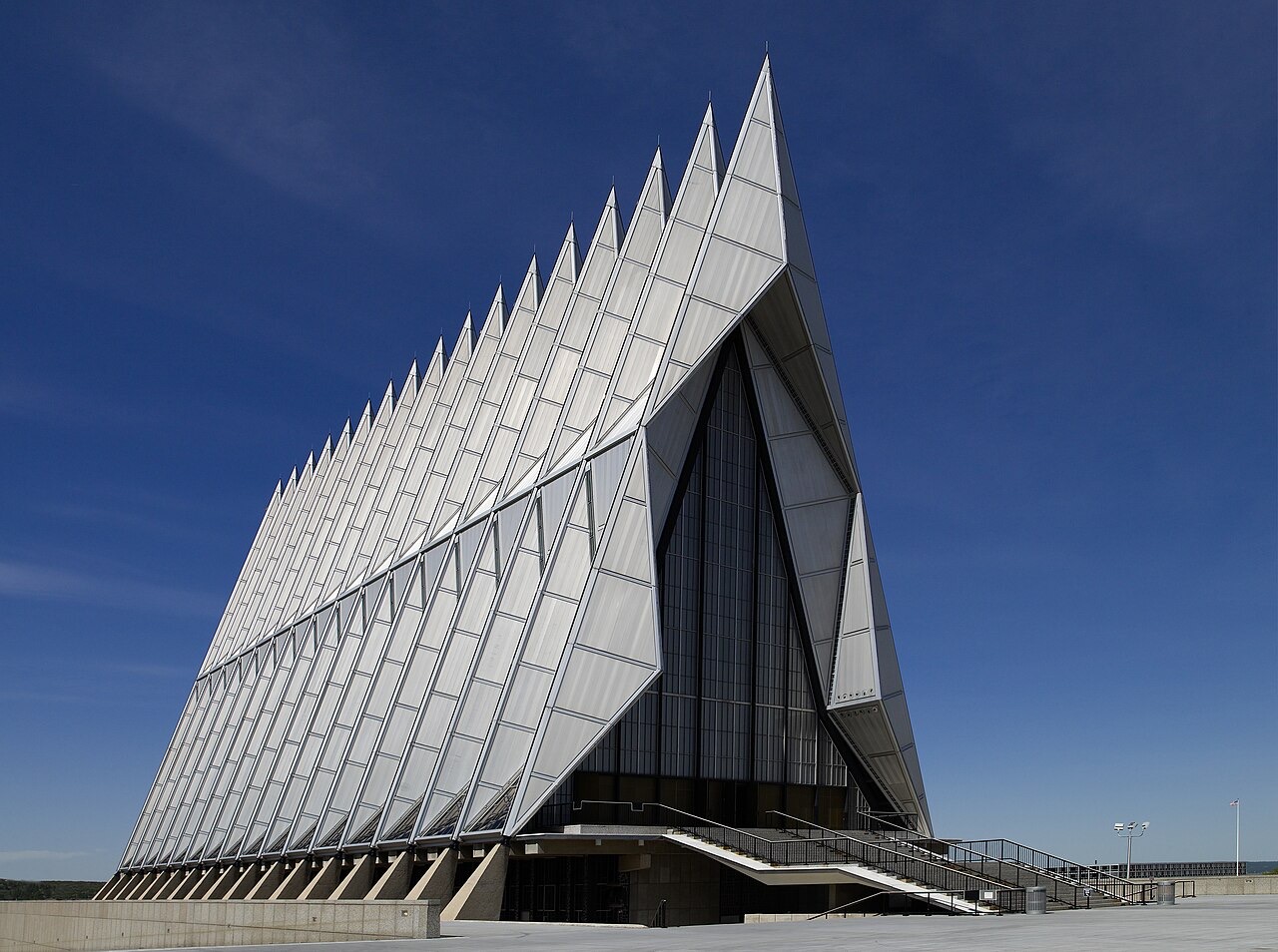 The aluminum spires of the Cadet Chapel at the U.S. Air Force Academy